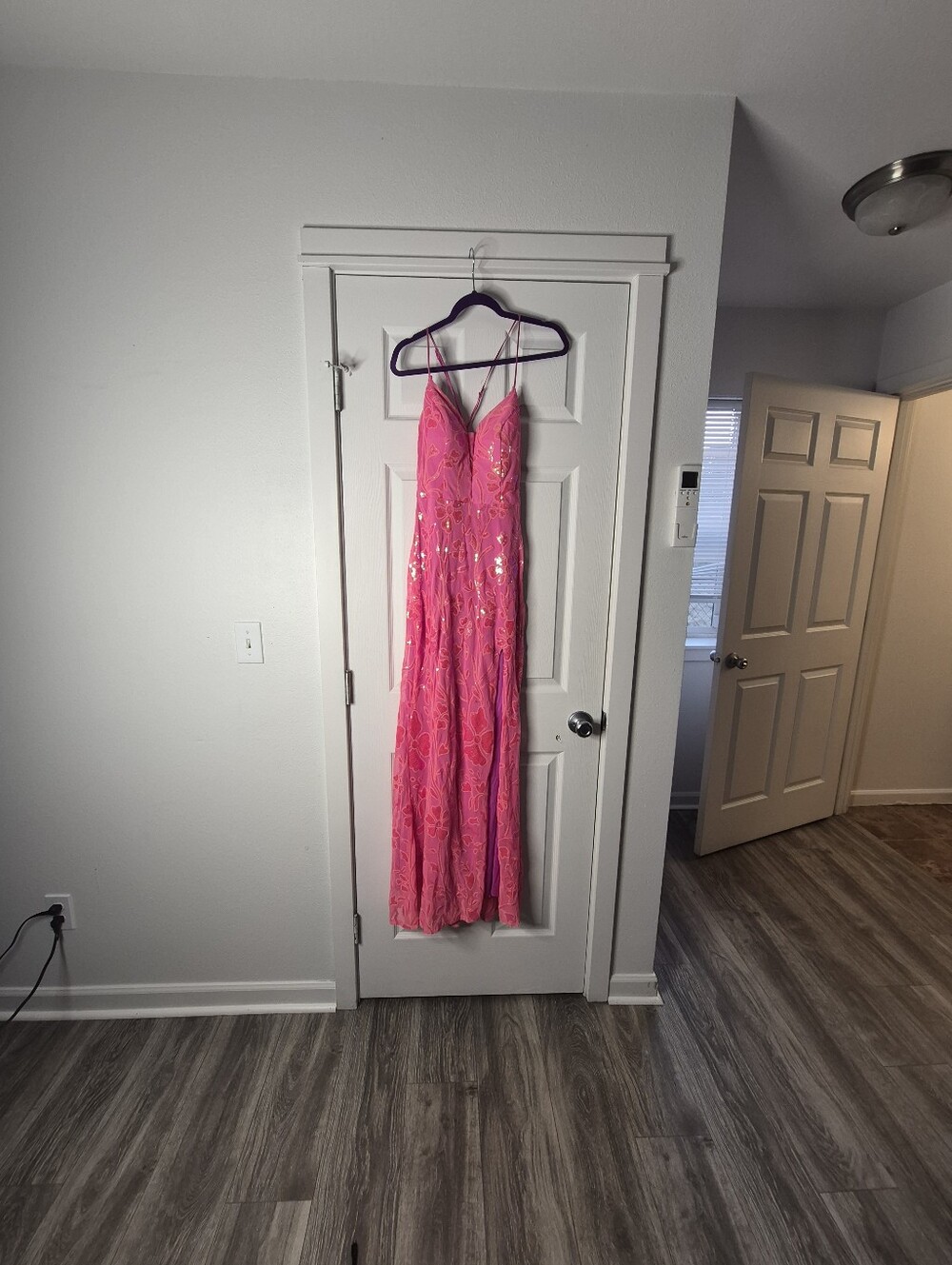 Y2k City Triangles Pink Sequin Spaghetti-Strap Evening Dress